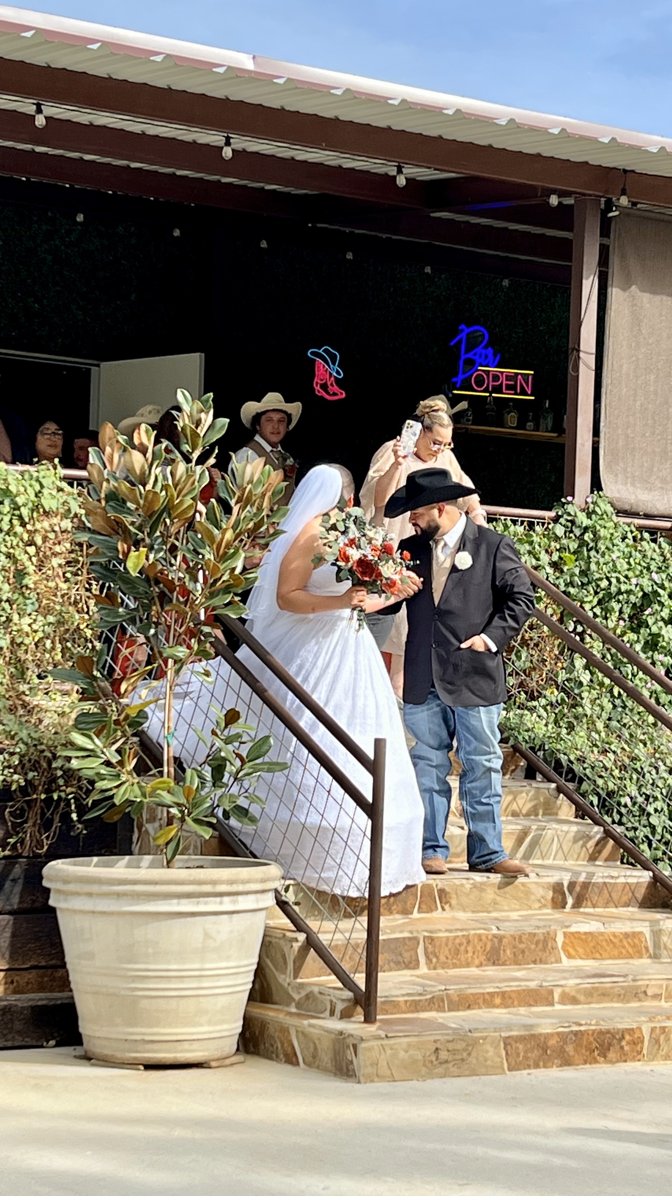 Wedding Outdoor Patio Steps Bar